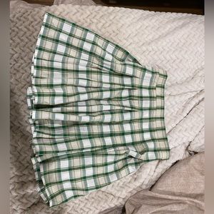 NWOT never worn princess polly light cream and green size 2 mini skirt